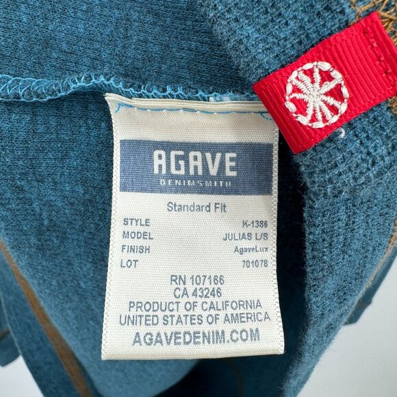 AGAVE Blue Julias Long Sleeve Quarter 1/4 Zip Pullover Sweater Size L - Picture 5 of 6